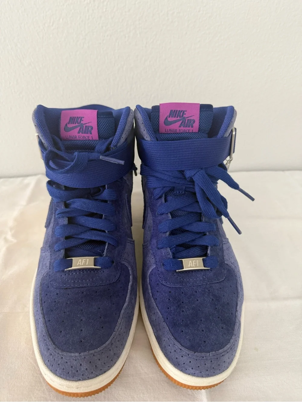 Nike Air Navy Suede High-Top Sneakers‎ with White Midsole